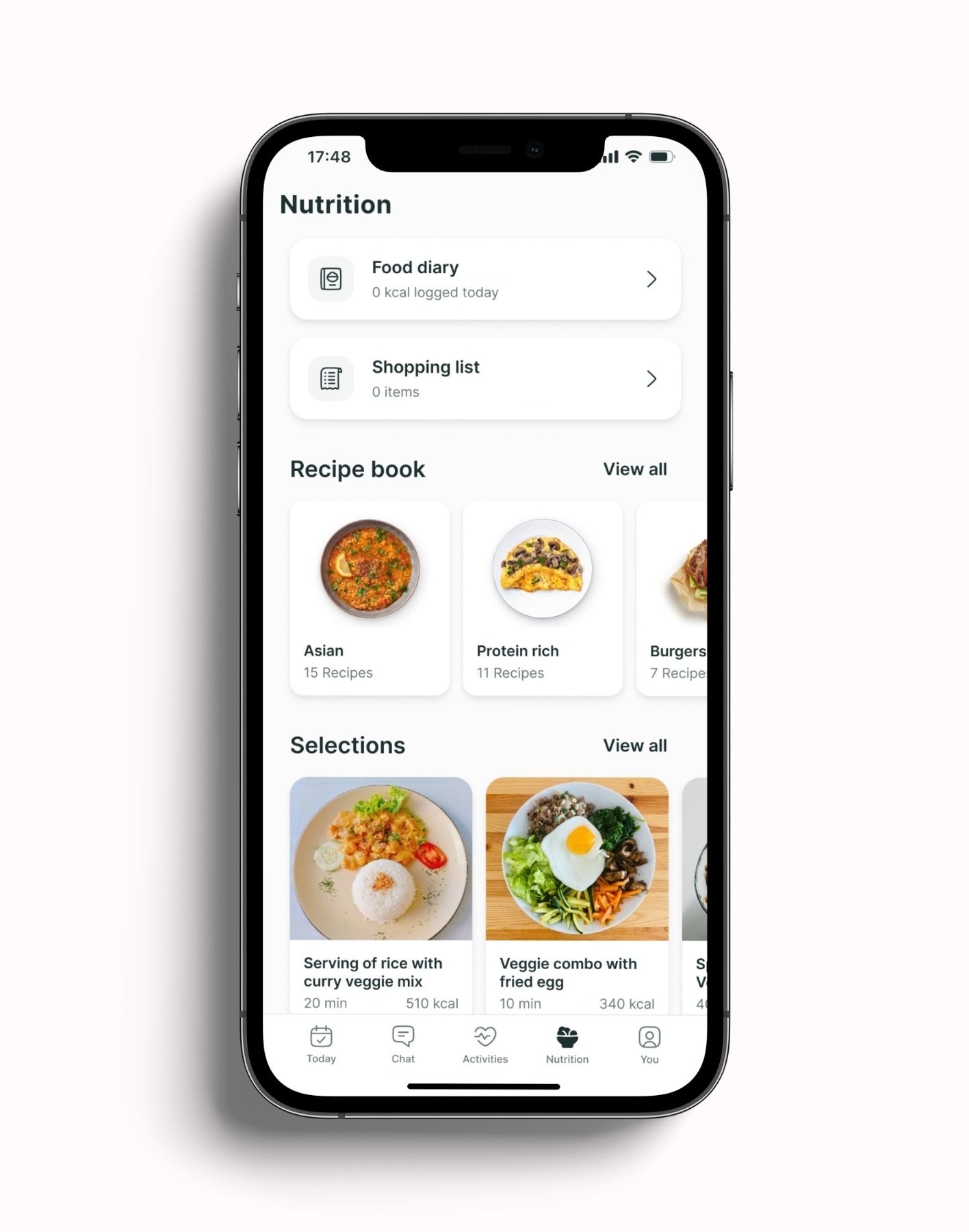 A mockup of the coaching app showcasing the different features.